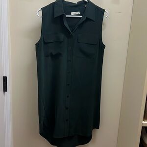 Equipment Femme Sleeveless Hunter Green Mini Dress Sz Small
